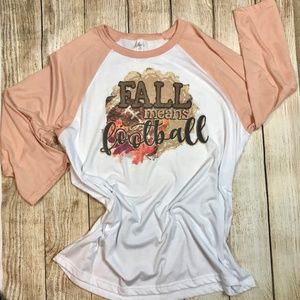 Fall Means Football Custom Graphic Tee - NWT